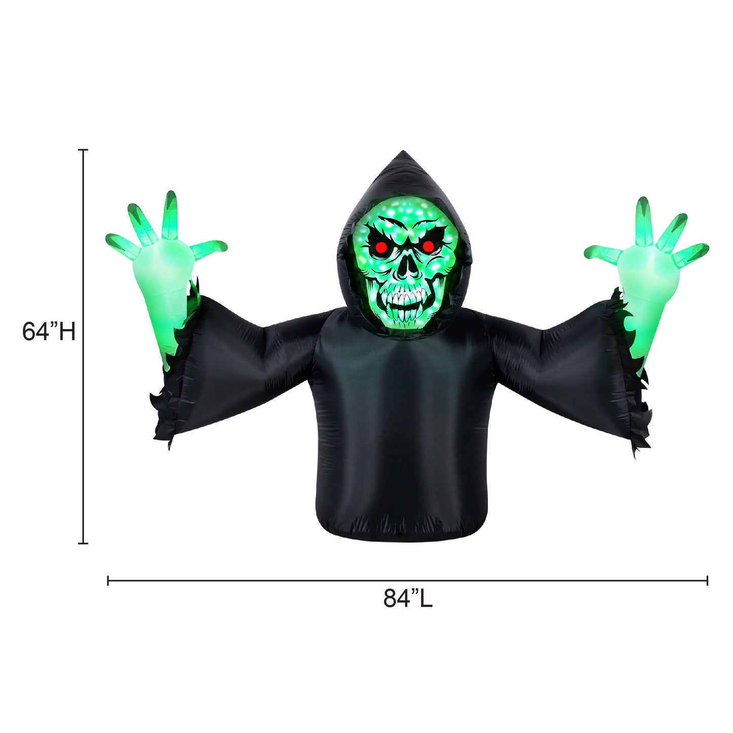 7-Ft Ground-Breaker Reaper Halloween Inflatable dimensions