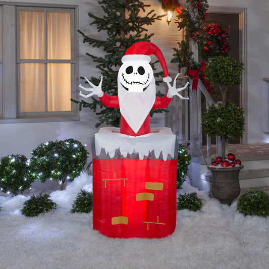 Animated Christmas Inflatable Inflatable Jack Skellington in Chimney, 5.5 ft Tall lifestyle