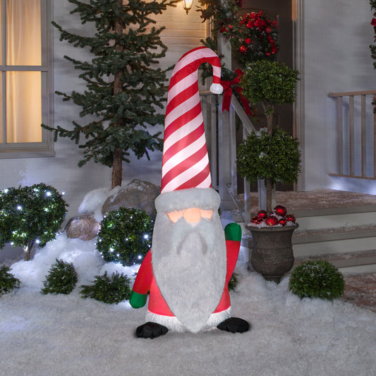 Gemmy Christmas Inflatable Santa Gnome, 5 ft Tall, Multi