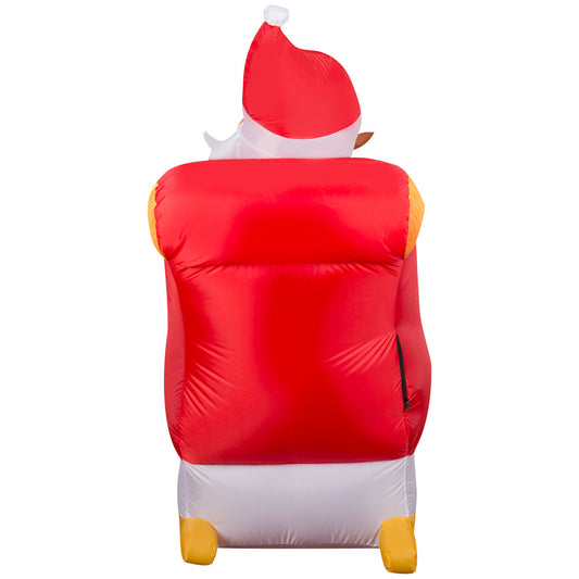 Lightshow Inflatable Sewn in Micro LED Santa and Sleigh Takeoff Scene, 5.5 ft Tall image 2