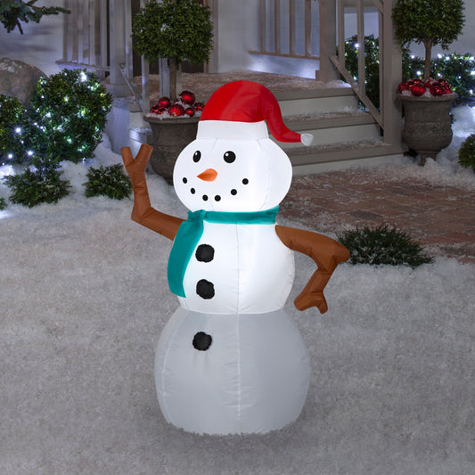 3.5-Ft Snowman with Twig Arms Christmas Inflatable lifestyle