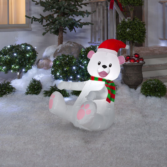 3.5' Airblown Polar Bear Christmas Inflatable
