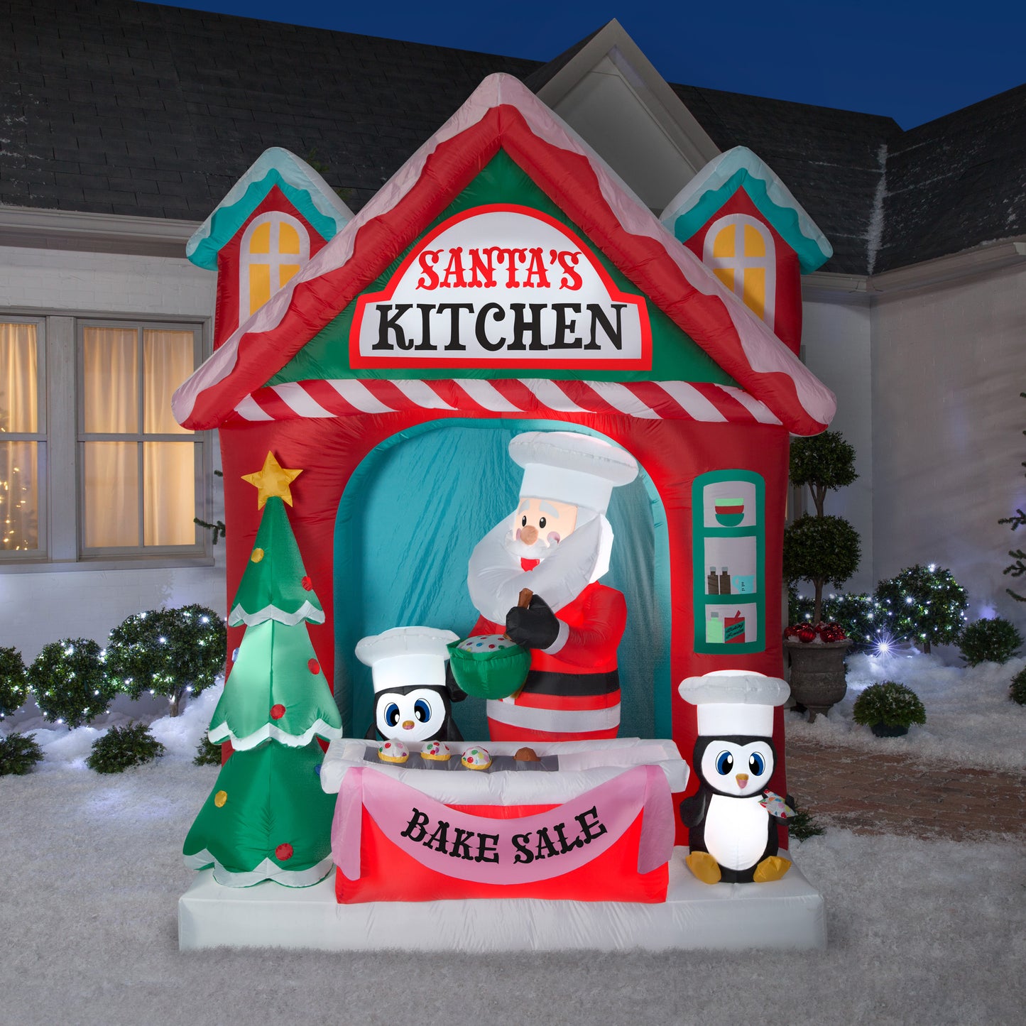 Christmas Inflatable Santa's Vintage Kitchen Scene Giant, 10 ft Tall lifestyle