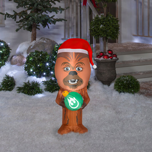 3.5-Ft Chewbacca with Santa Hat Christmas Inflatable lifestyle