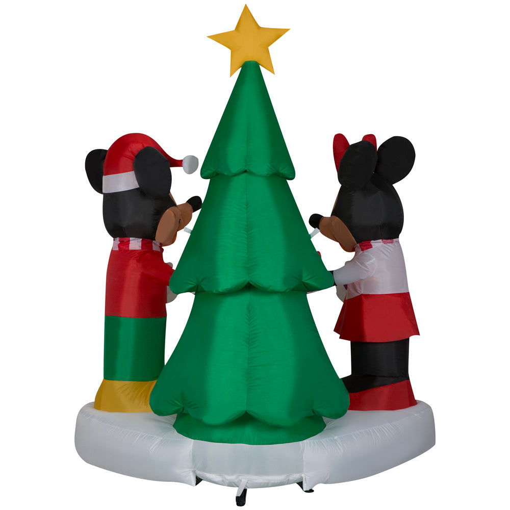 Christmas Inflatable Mickey and Minnie Scene w/LEDs Disney, 6 ft Tall image 4