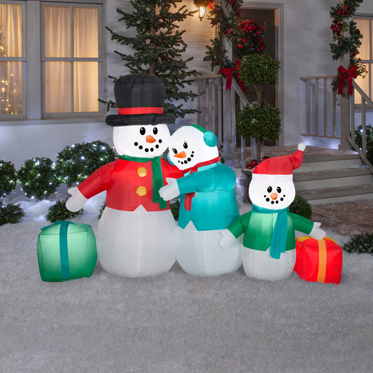 5-Ft Snowman Family Collection Scene Christmas Inflatable lifestyle