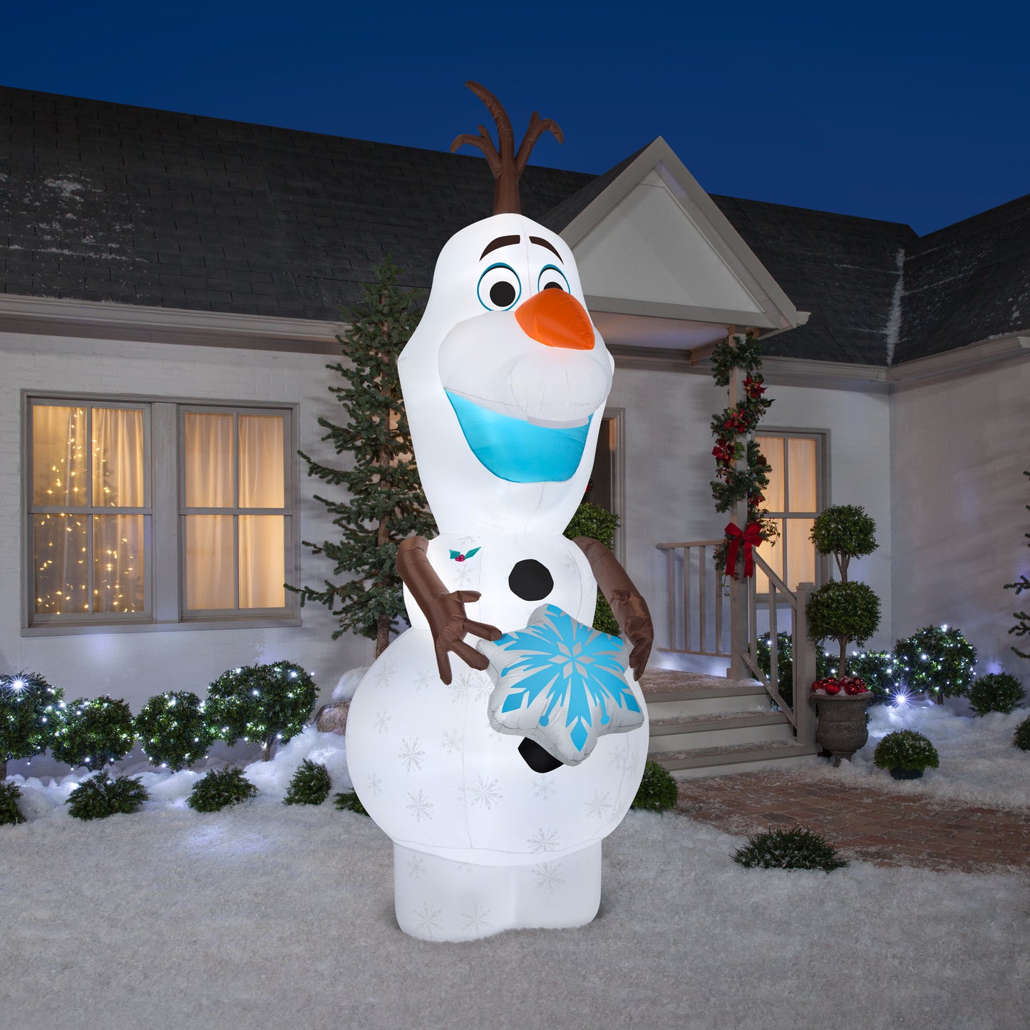 11' Airblown-Olaf w/Snowflake-Giant-Disney Christmas Inflatable lifestyle