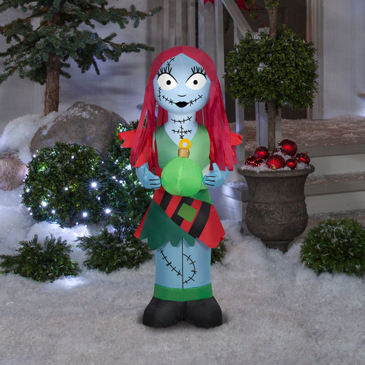 Gemmy Christmas Inflatable Sally in Holiday Outfit, 3.5 ft Tall, Multi