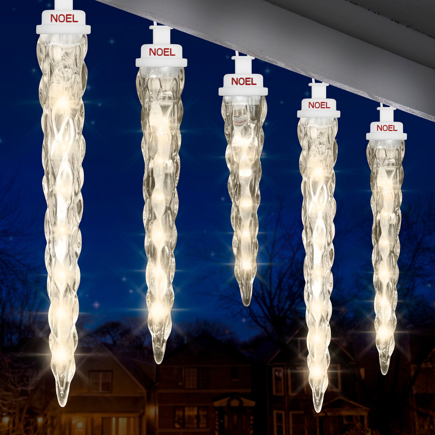 Christmas Shooting Star Light String-Icicle-S/8-11" 9" 7" (Classic White) lifestyle