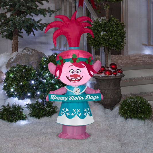 4-Ft Poppy in Holiday Outfit with Banner Christmas Inflatable lifestyle