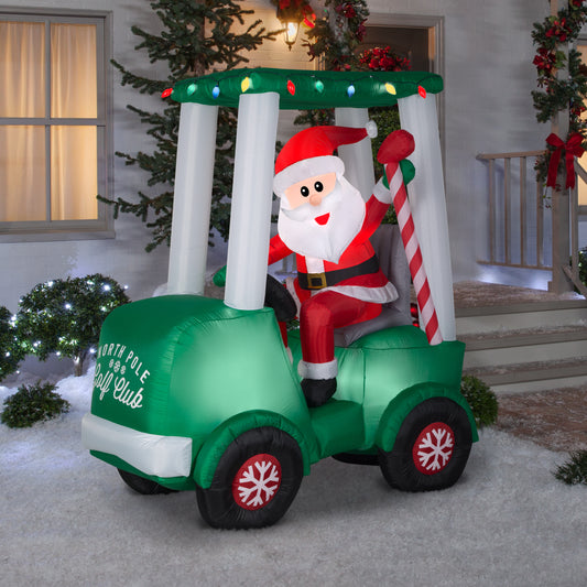 Airblown-Santa with Golf Cart Scene lifestyle