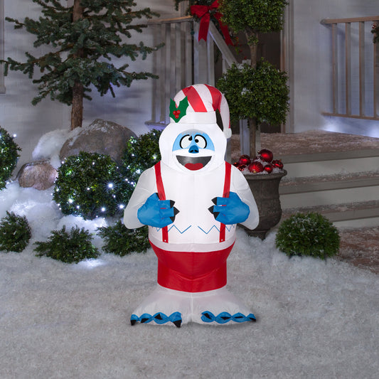 3.5-Ft Bumble in Suspenders Rudolph Christmas Inflatable lifestyle