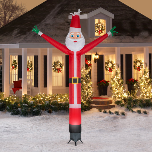 12' Animated Jolly Jiggler Santa w/Internal Spotlight lifestyle