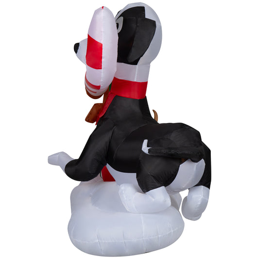 Christmas Inflatable Dogs Sharing a Candy Cane Scene, 4.5 ft Tall image 2