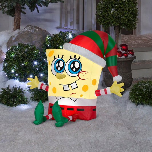 3.5-Ft Spongebob in Holiday Outfit Nickelodeon Christmas Inflatable lifestyle