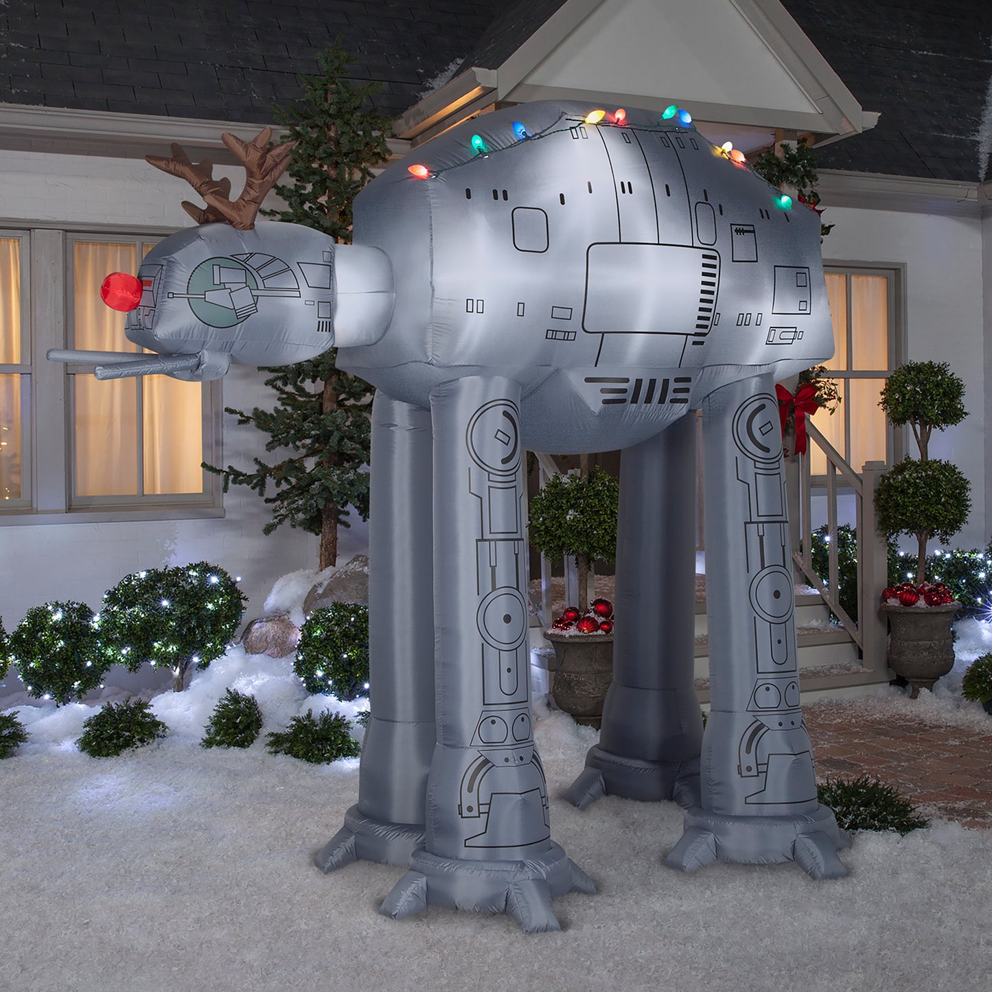Christmas Inflatable AT as Reindeer, 8 ft Tall lifestyle