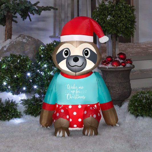 Christmas Inflatable Sloth, 3 ft Tall lifestyle
