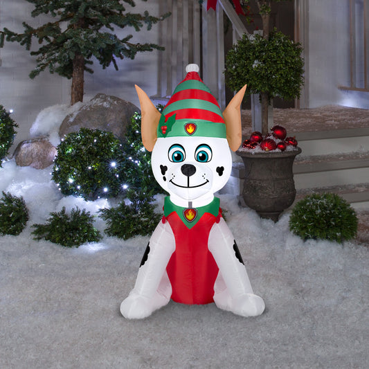Christmas Inflatable Marshall in Elf Outfit Nick, 3.5 ft Tall lifestyle