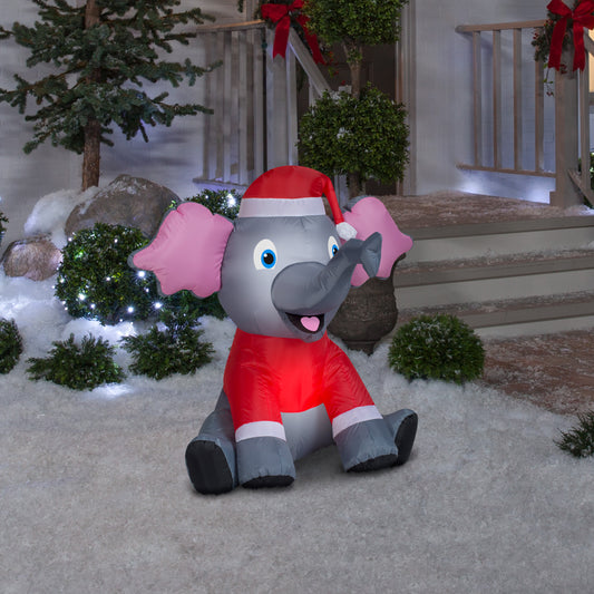 Christmas Inflatable Outdoor Elephant, 3 ft Tall lifestyle