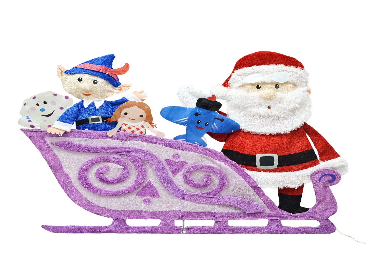 Rudolph the Red-Nosed Reindeer 42-Inch Wide Rudolph Santa and Sleigh 2D Pre-Lit Yard Art Christmas Décor