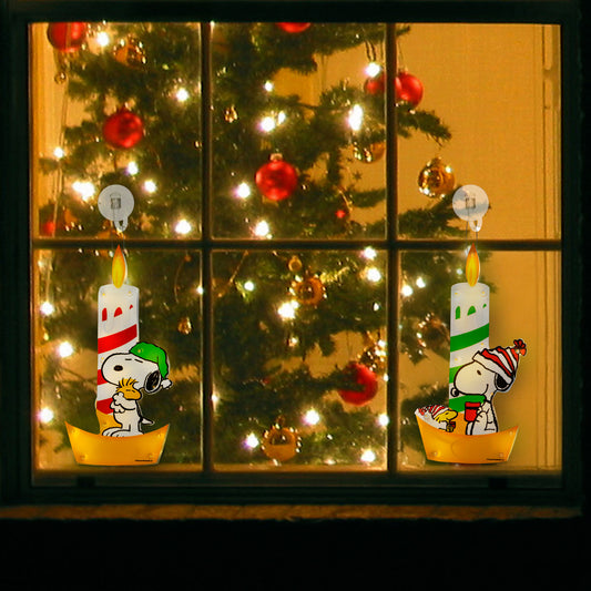 Peanuts 12in Peanuts Window Decor Candlestick, Red lifestyle