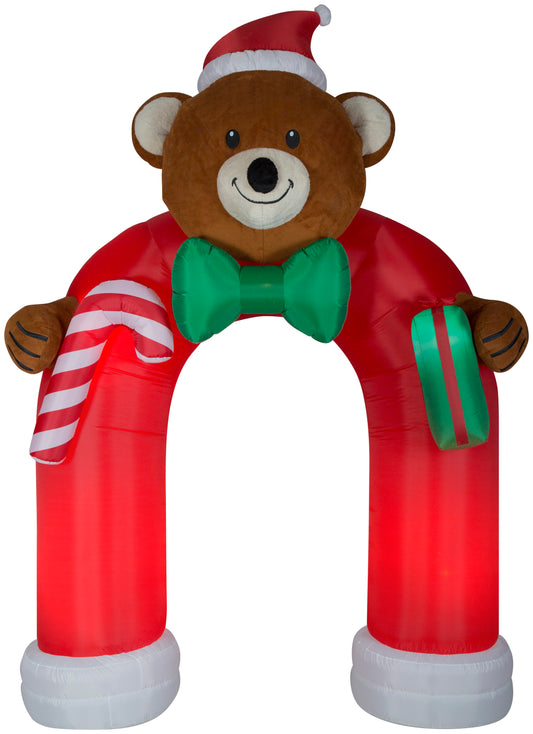 10.5' Archway Animated Wiggling Bear and Bow Tie Christmas Inflatable
