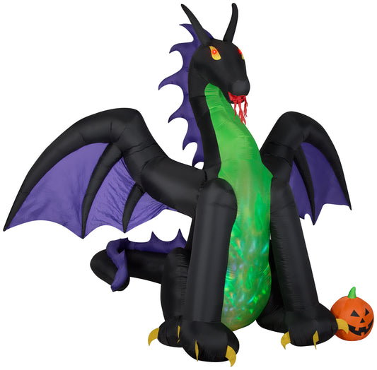 11.5' Animated Projection Airblown-Fire & Ice-Dragon w/ Wings
