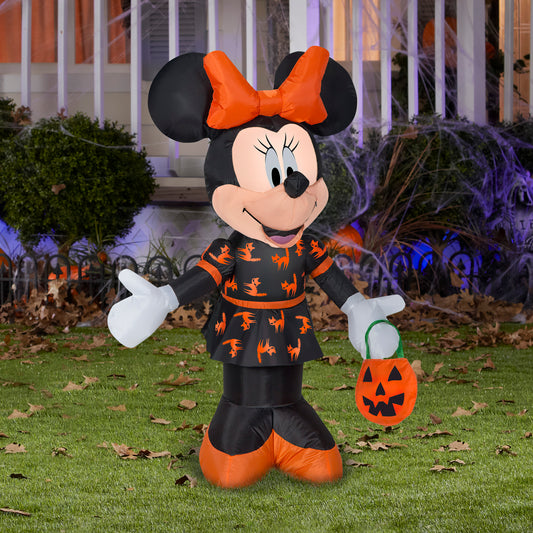 3.5-Ft Disney Minnie Mouse Black & Orange Dress Inflatable lifestyle