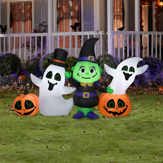 Witch w/Ghost and Pumpkins Collection Scene, 4 ft Tall lifestyle
