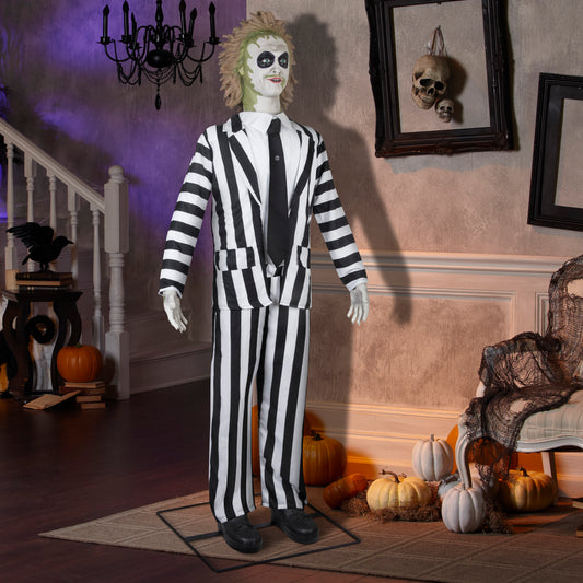 6' Tall Life Size Animated Beetlejuice Halloween Prop lifestyle