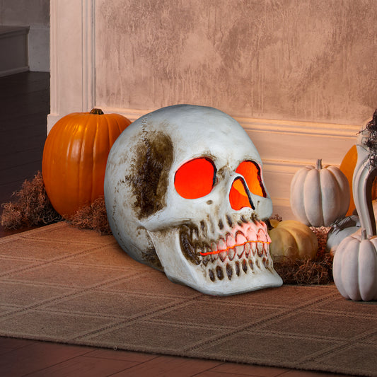 20” Blow Mold Lighted Decor-Candle Flicker-Natural Bone Skull lifestyle