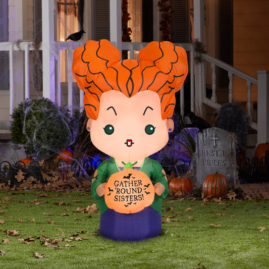 Inflatable Hocus Pocus Winifred, 3.5 ft Tall, Orange lifestyle