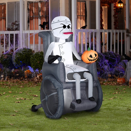 Inflatable Dr. Finkelstein with Pumpkin, 5.5 ft Tall, grey lifestyle