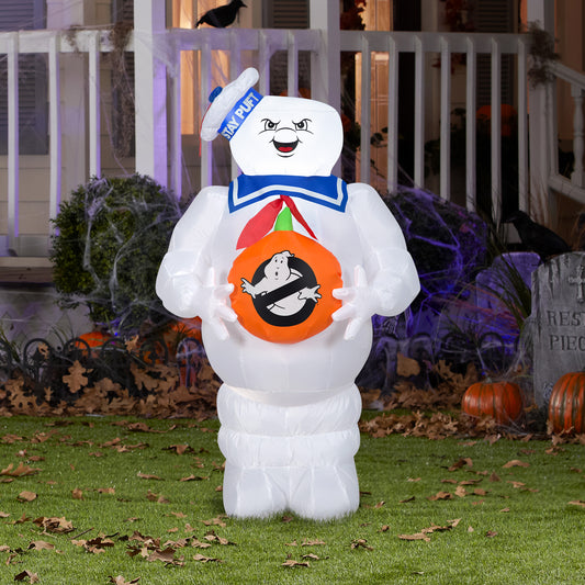 3.5-Ft Ghostbusters Stay Puft Halloween Inflatable lifestyle