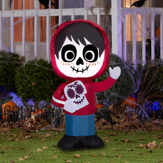 3.5-Ft Disney Coco Miguel with Skull Halloween Inflatable lifestyle