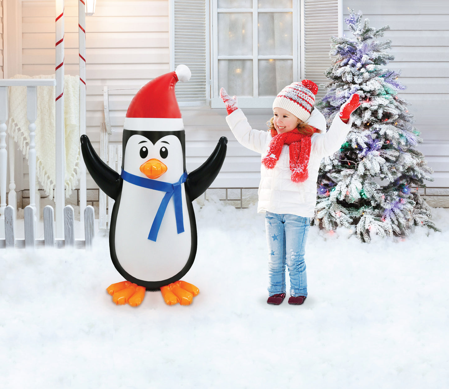 3.5' Tall PVC Inflatable Penguin lifestyle