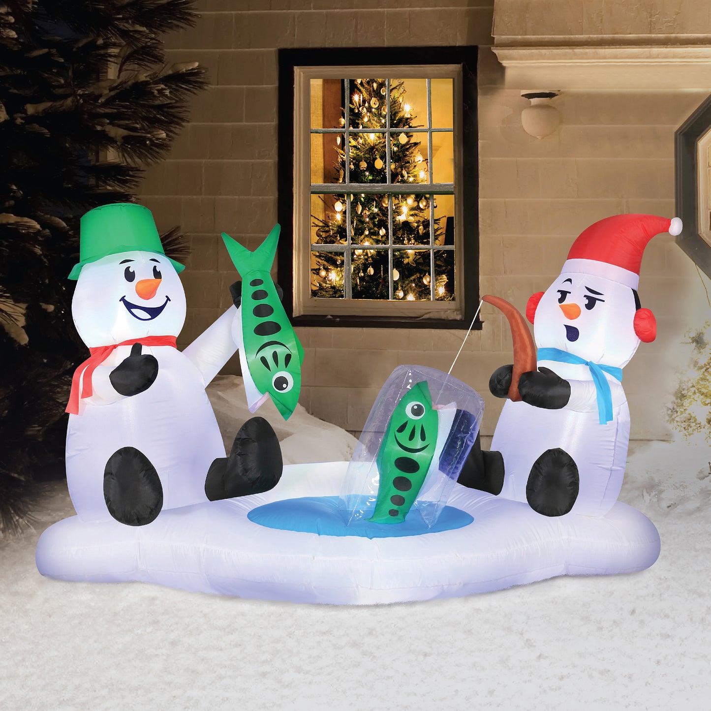 Occasions 6' Inflatables Snowmen Ice Fishing 6 ft Tall lifestyle