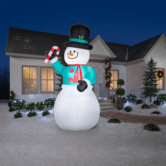 Snowman with Candycane Christmas Inflatable lifestyle