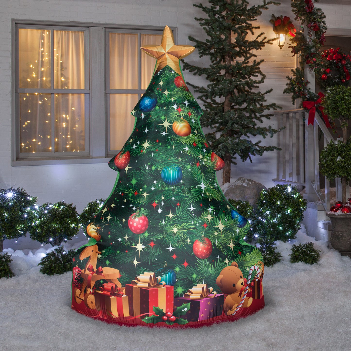 7' Photorealistic Christmas Tree Christmas Inflatable lifestyle