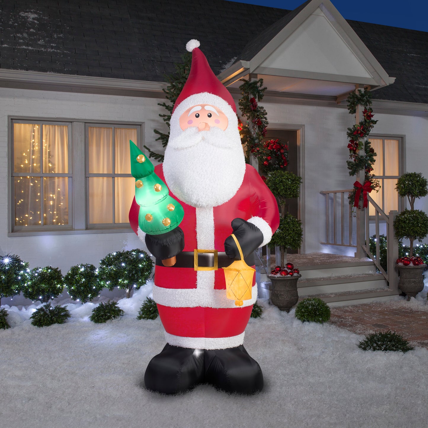 9.5' Kaleidoscope Mixed Media Santa Claus Christmas Inflatable lifestyle