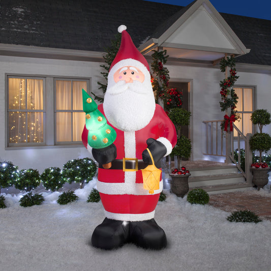 9.5' Kaleidoscope Mixed Media Santa Claus Christmas Inflatable lifestyle