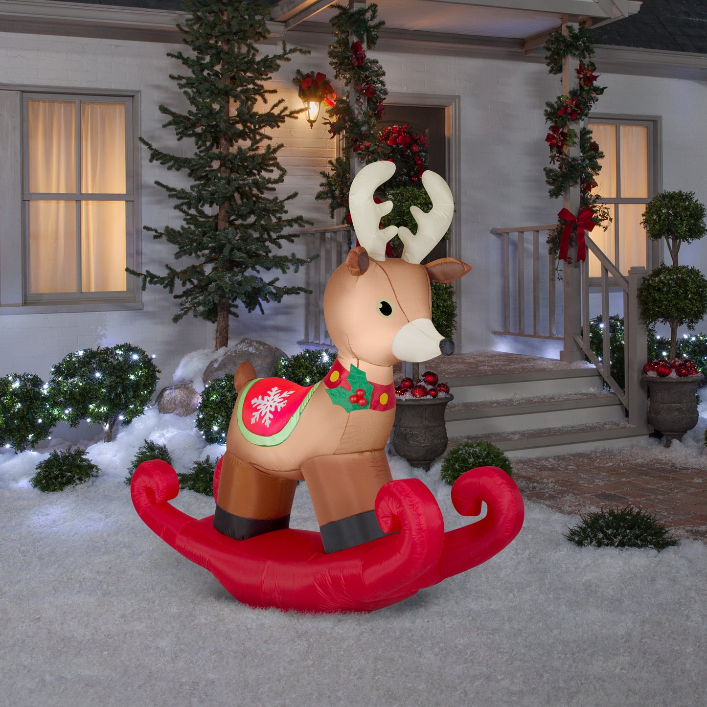 6' Wide Rocking Reindeer Christmas Inflatable lifestyle