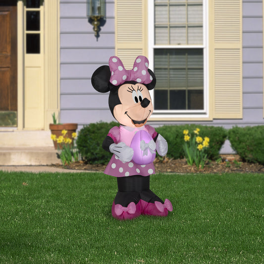 3.5-Ft Minnie Mouse in Pink Polka Dot Dress Easter Inflatable lifestyle