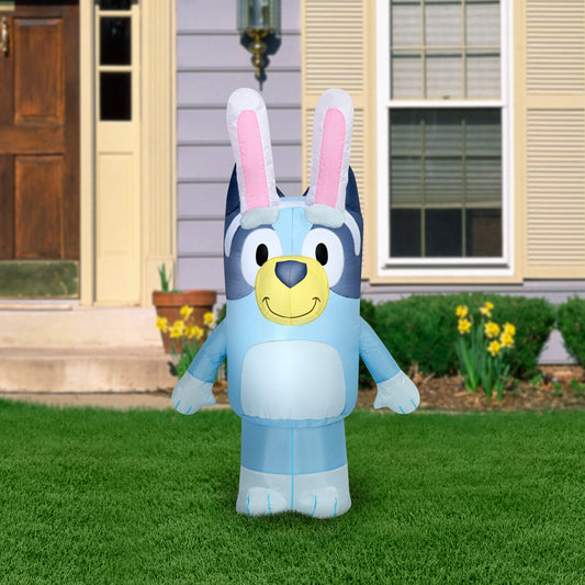 4-Ft Bluey with Pink Bunny Ears Easter Inflatable lifestyle