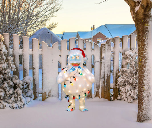 ProductWorks 32 Inch 3D Pre Lit Rudolph Bumble with C9 Light Strand, White image 2