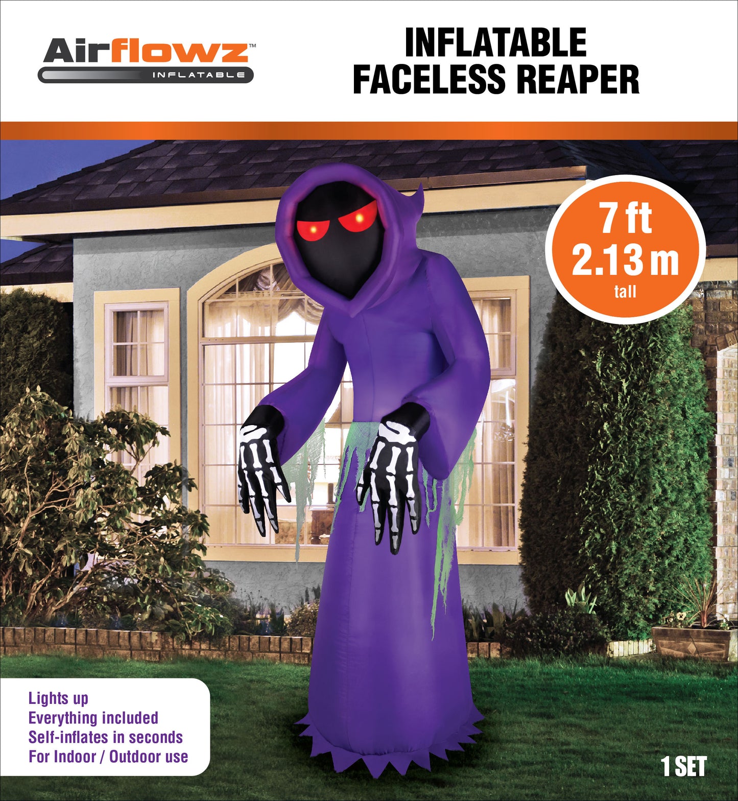 7' Inflatable Faceless Reaper - Purple image 3