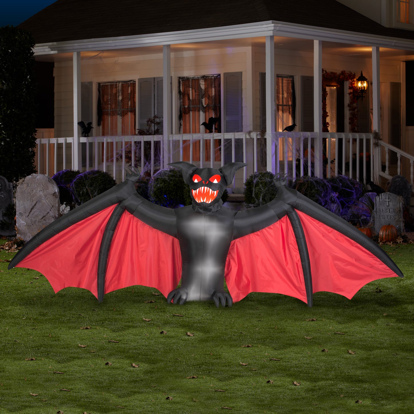 Gemmy Halloween Airblown Animated Scary Bat lifestyle