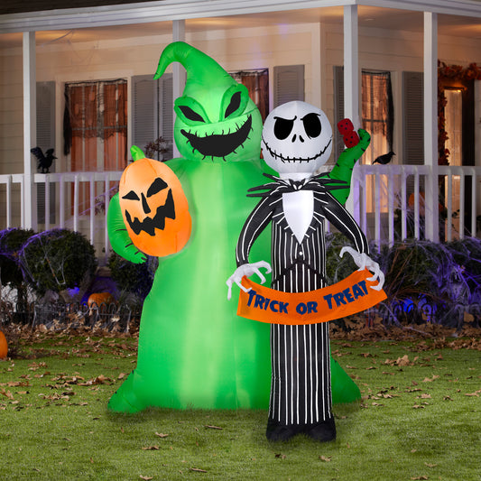 6.5-Ft Disney Jack Skellington & Oogie Boogie Scene Inflatable lifestyle