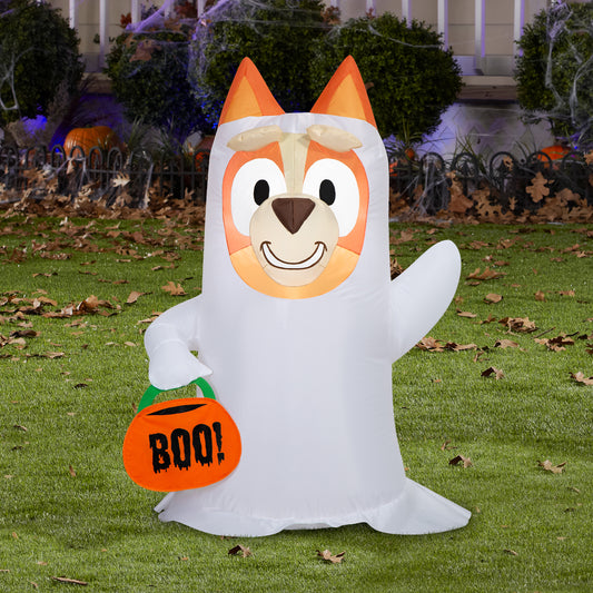 Gemmy Airblown Inflatable Bingo as Ghost Bluey, 3.5 ft Tall, Multicolored