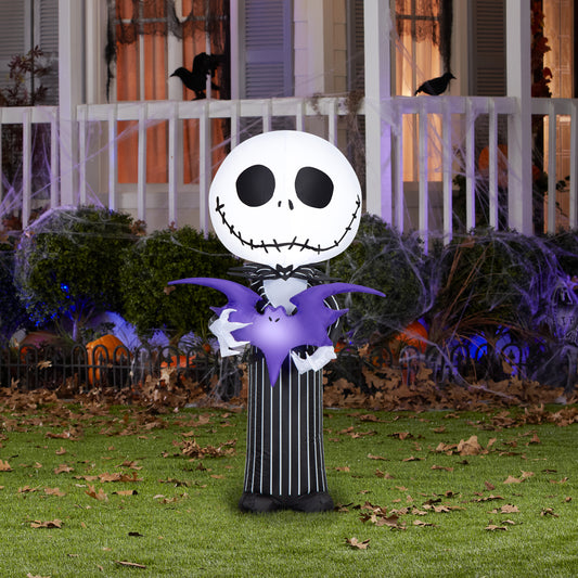 3.5-Ft Stylized Disney Jack Skellington with Bat Halloween Inflatable lifestyle
